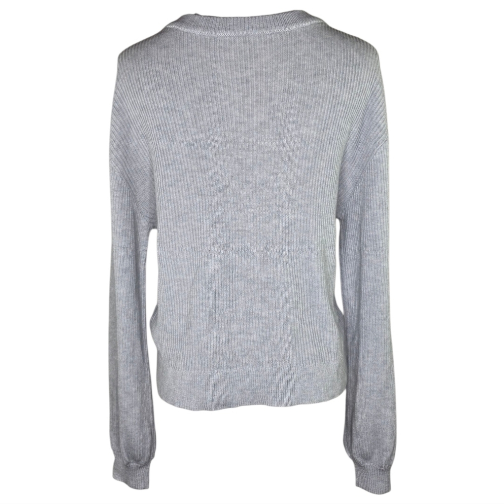 Lululemon Gray Ribbed Knit Sweater Women’s 8 Asymmetrical Hem Cashmere Blend - Picture 4 of 7